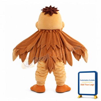 Big Head Brown Eagle Mascot Costume