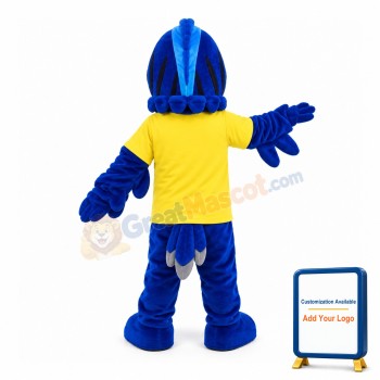 Blue Eagle In Yellow Shirt Mascot Costume