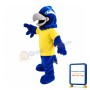 Blue Eagle In Yellow Shirt Mascot Costume