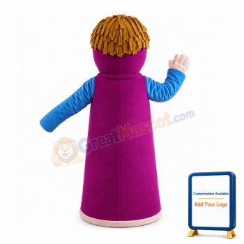 Kitchen Lady With Purple Apron Mascot Costume