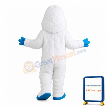 Short Plush White Monster Mascot Costume