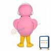 Pink Owl With Headphones Mascot Costume