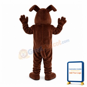 Brown Bulldog With Sharp Teeth Mascot Costume