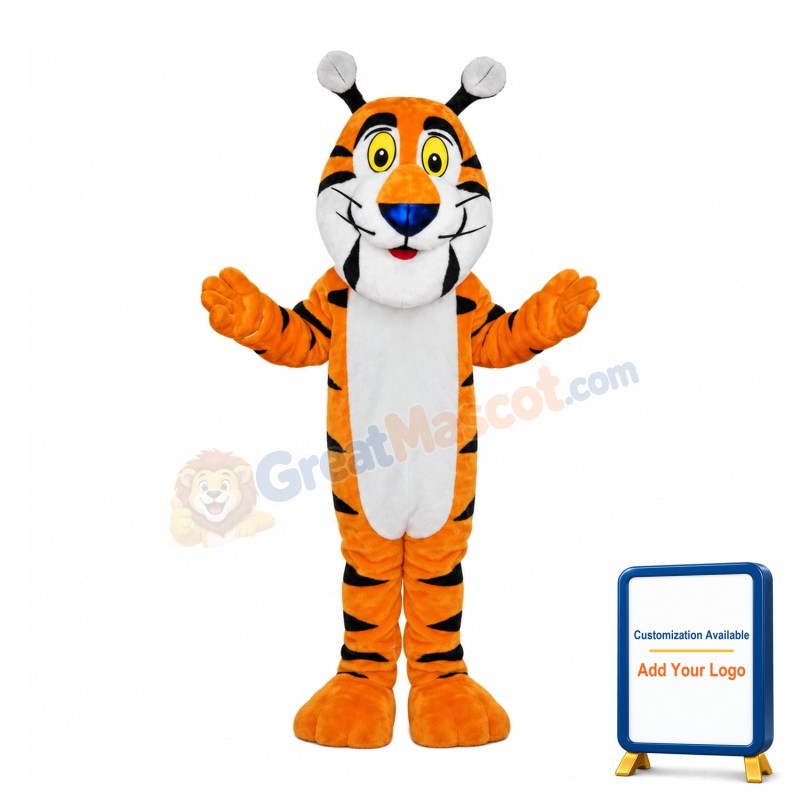 Jumping Tiger With Blue Nose Mascot Costume