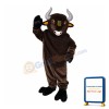 Brown Bull With Silver Horns Mascot Costume