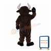 Brown Bull With Silver Horns Mascot Costume
