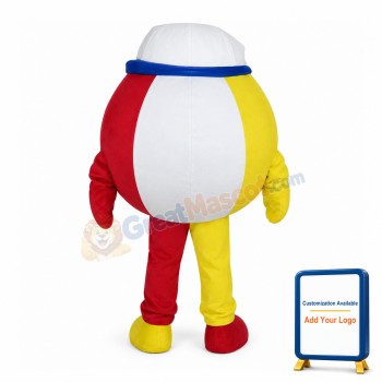 Big Eyes Brown & Yellow Ball Mascot Costume