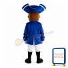 Kind Gentleman In Blue Coat Mascot Costume