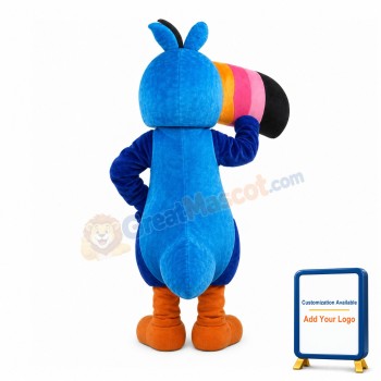 Blue Parrot With Colorful Beak Mascot Costume