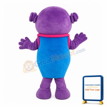 Purple Monster With Coil Ears Mascot Costume