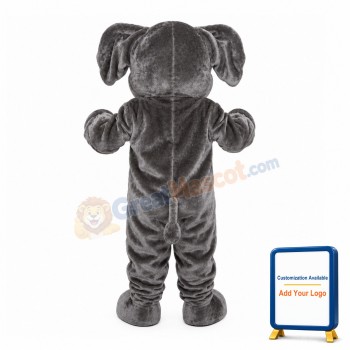 Short Plush Grey Elephant Mascot Costume