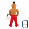 Black Warrior Carrying Stick Mascot Costume