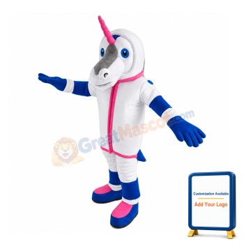 Special Look Horse With Pink Horn Mascot Costume