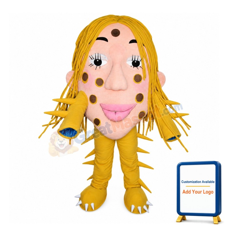 Scary Face Full Of Pockmarks Mascot Costume