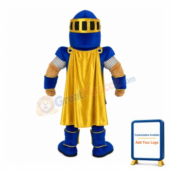 Enthusiastic Blue Soldier Mascot Costume