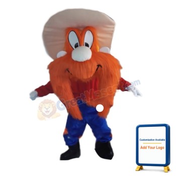 Dwarf With Full Face Orange Hair Mascot Costume