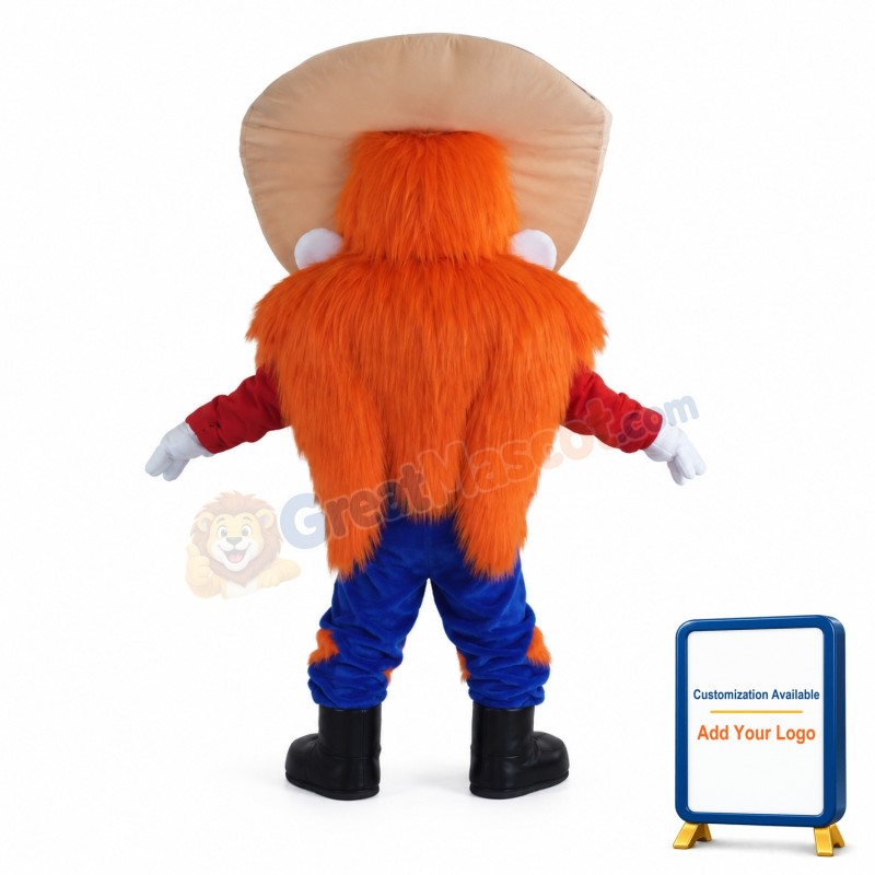 Dwarf With Full Face Orange Hair Mascot Costume