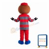 Player In Striped Shirt Mascot Costume For Team