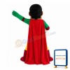 Blindfolded Man With Red Cloak Mascot Costume