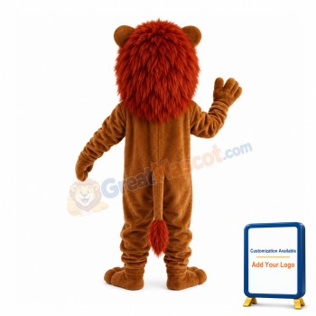 Scary Lion With Red Brown Mane Mascot Costume