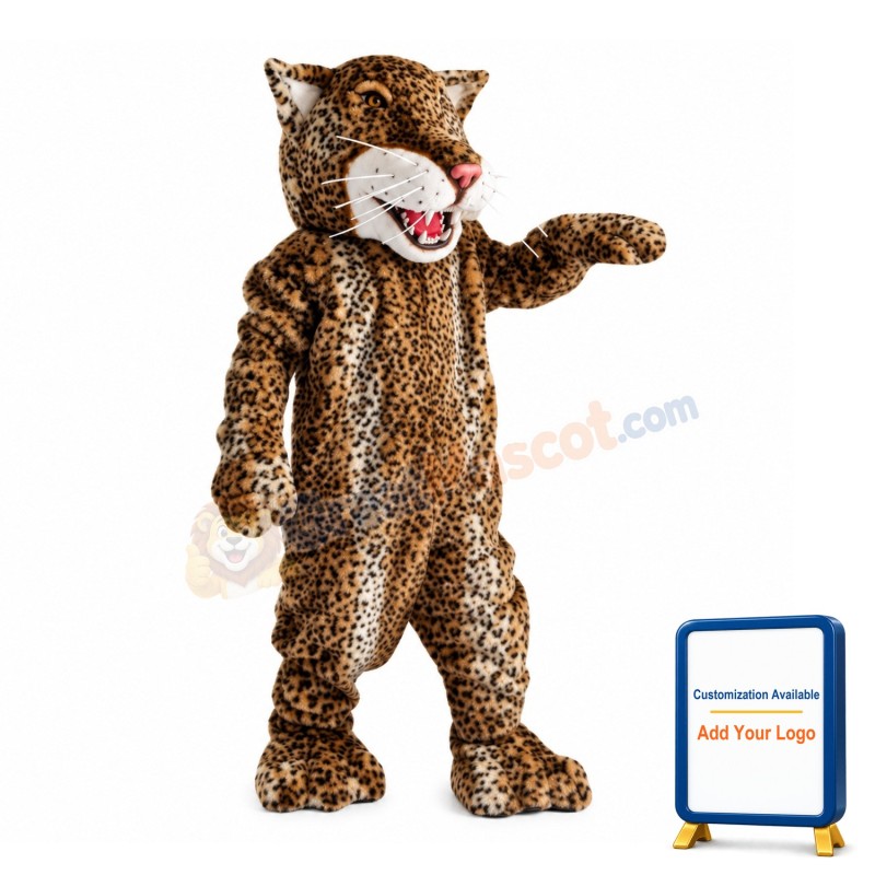 Leopard With Fierce Face Mascot Costume