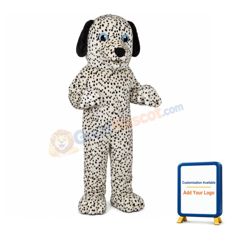 Dense Spots Dog With Blue Eyes Mascot Costume