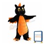 Black & Orange Dragon With Wings Mascot Costume