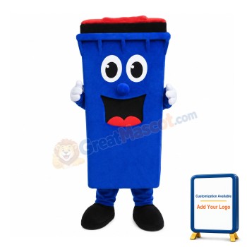 Blue Plastic Trash Can Mascot Costume