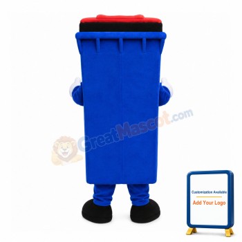 Blue Plastic Trash Can Mascot Costume
