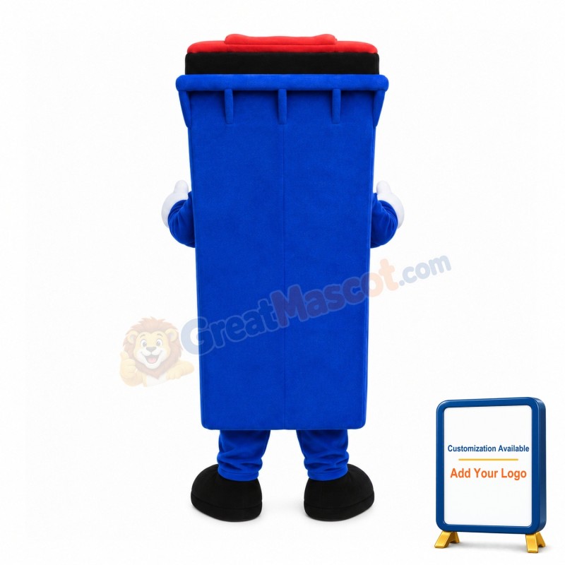 Blue Plastic Trash Can Mascot Costume