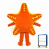 Orange Starfish Wearing Glasses Mascot Costume