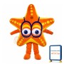 Orange Starfish Wearing Glasses Mascot Costume