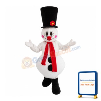 Snowman With Red Blush Mascot Costume