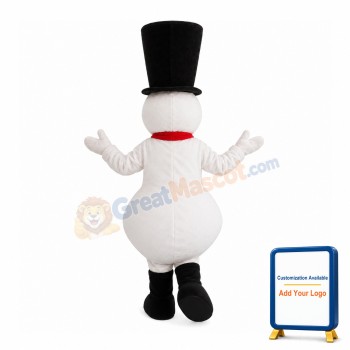 Snowman With Red Blush Mascot Costume