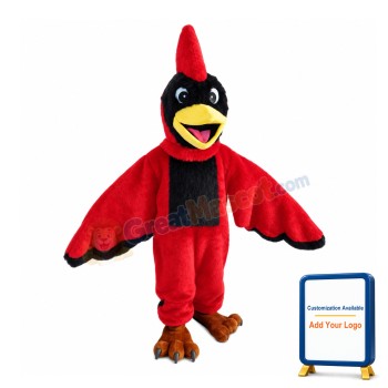 Red Eagle With Black Fur On Chest Mascot Costume