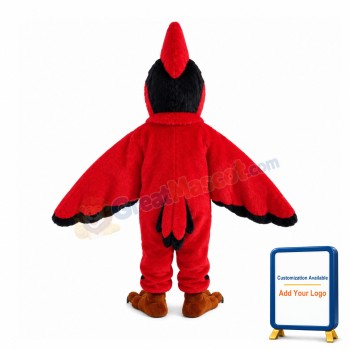 Red Eagle With Black Fur On Chest Mascot Costume