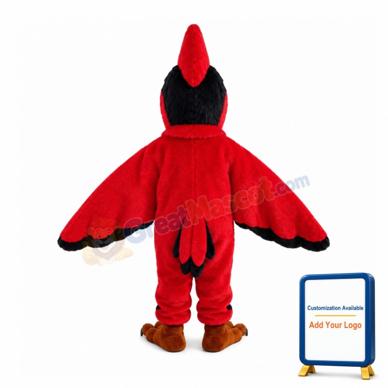 Red Eagle With Black Fur On Chest Mascot Costume