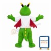 Green Dragon With Red Wings Mascot Costume