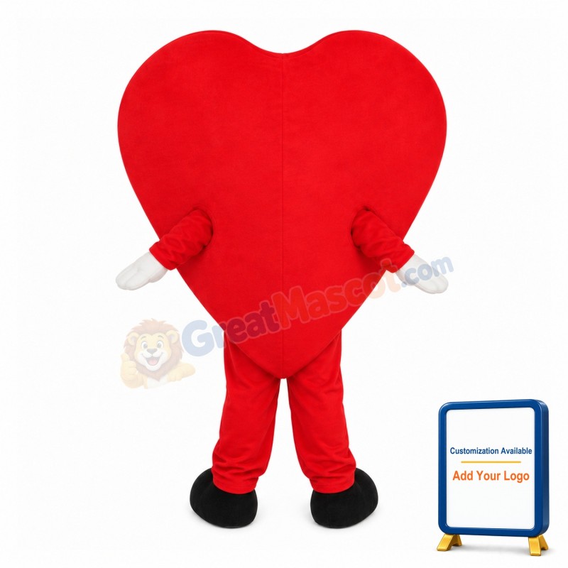 Cartoon Red Heart Mascot Costume