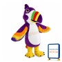 Purple Parrot With Multicolored Beak Mascot Costume