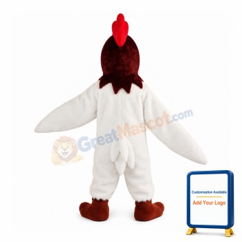 Crowing White Cock Mascot Costume