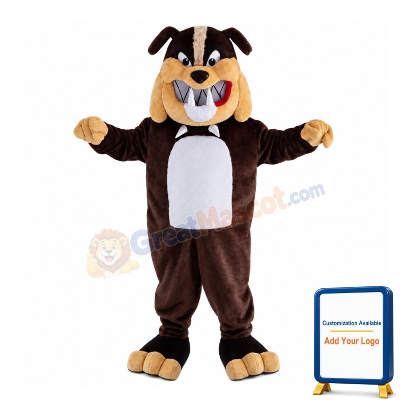 Evil Bulldog With Sharp Teeth Mascot Costume