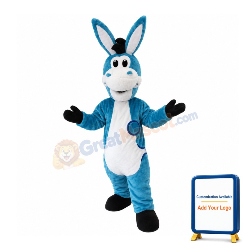 Sky Blue & White Donkey Mascot Costume