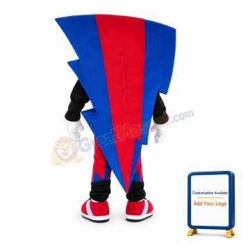 Blue & Red Lightning Mascot Costume
