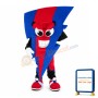 Blue & Red Lightning Mascot Costume