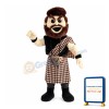 Rude Man With Plaid Shawl Mascot Costume