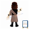 Rude Man With Plaid Shawl Mascot Costume