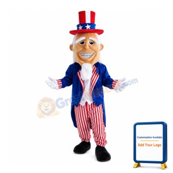 Magician Grandpa With White Beard Mascot Costume