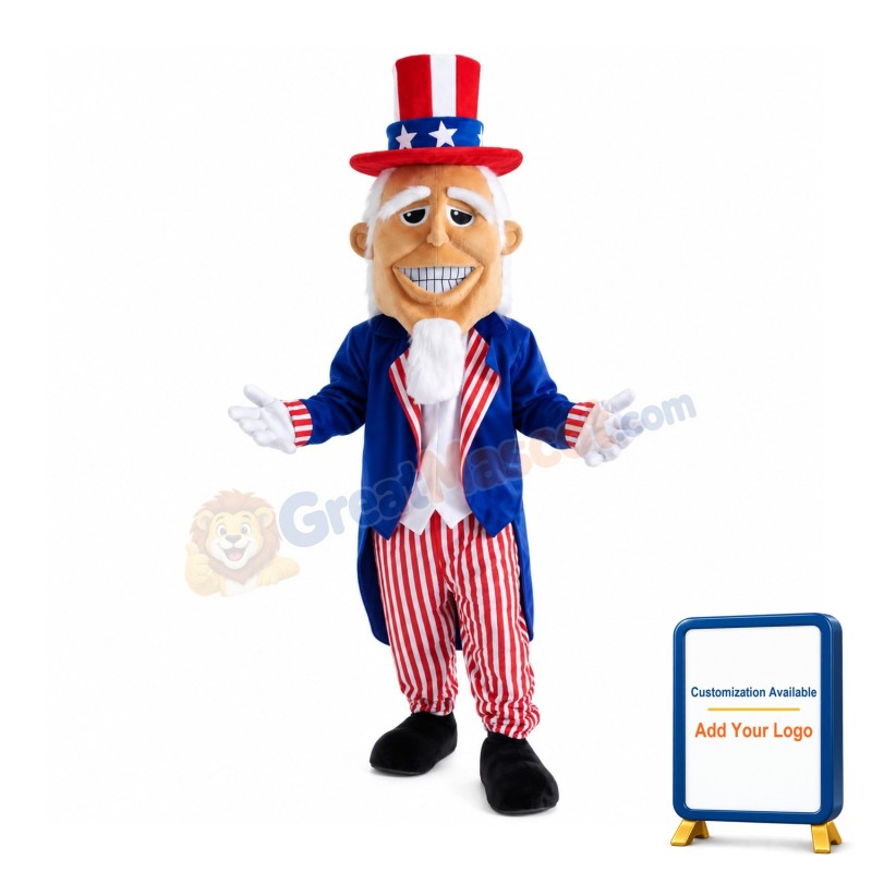 Magician Grandpa With White Beard Mascot Costume