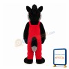 Grey Wolf In Red Overalls Mascot Costume